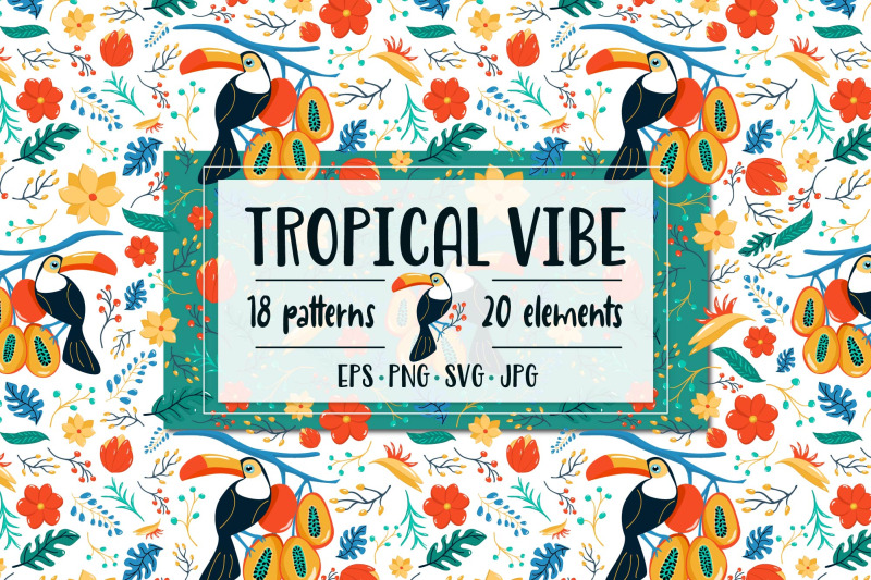 tropical-seamless-pattern-bundle-scrapbooking-bundle-summer-seamless