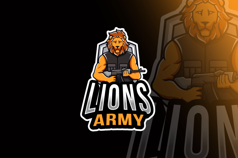 lions-army-esport-logo-template