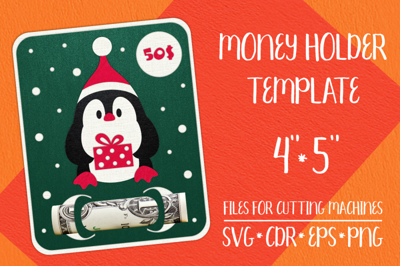 penguin-christmas-card-money-holder-template