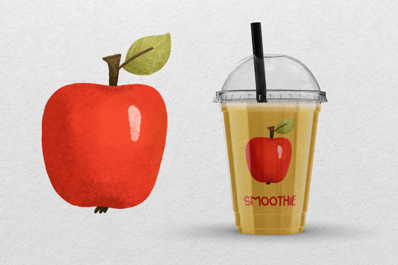 apple-illustration-set-vegan-food