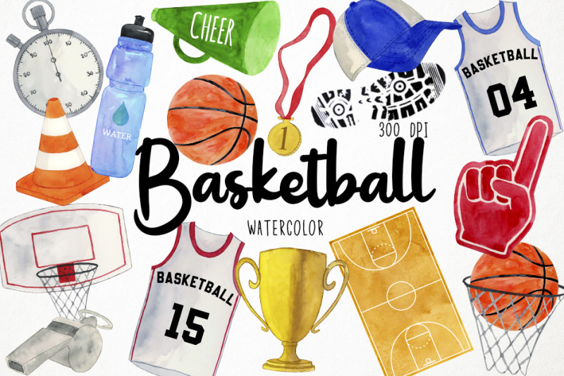 watercolor-basketball-clipart-sports-clipart-basket-clipart