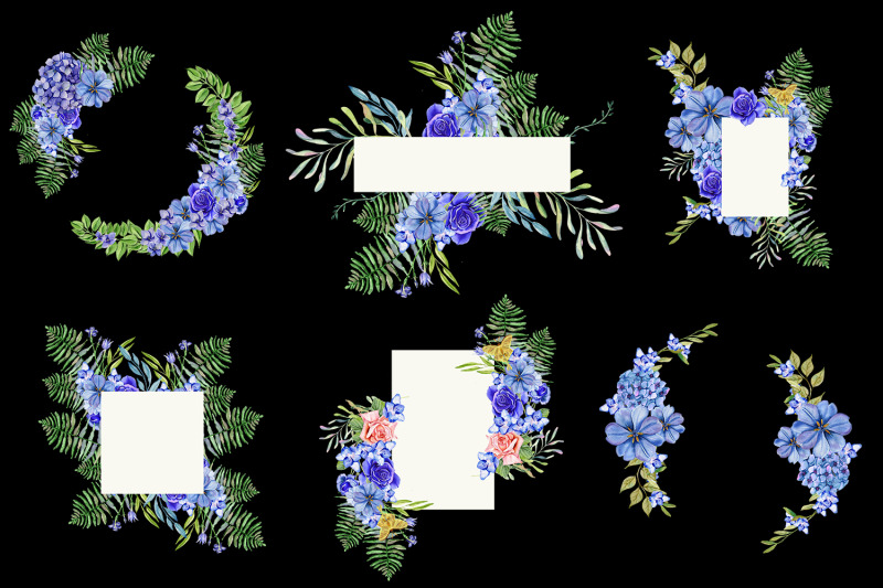 blue-flower-watercolors-frames-floral-clipart