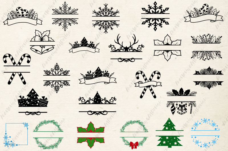 christmas-split-monogram-bundle-svg-winter-frame-monogram
