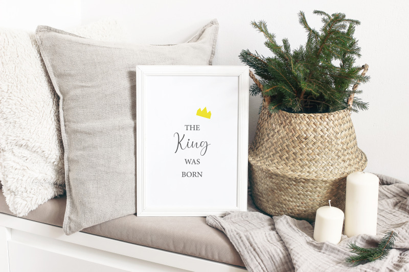 christmas-poster-the-king-was-born-christmas-wall-decor