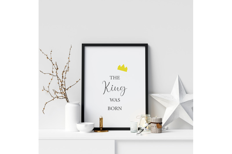 christmas-poster-the-king-was-born-christmas-wall-decor