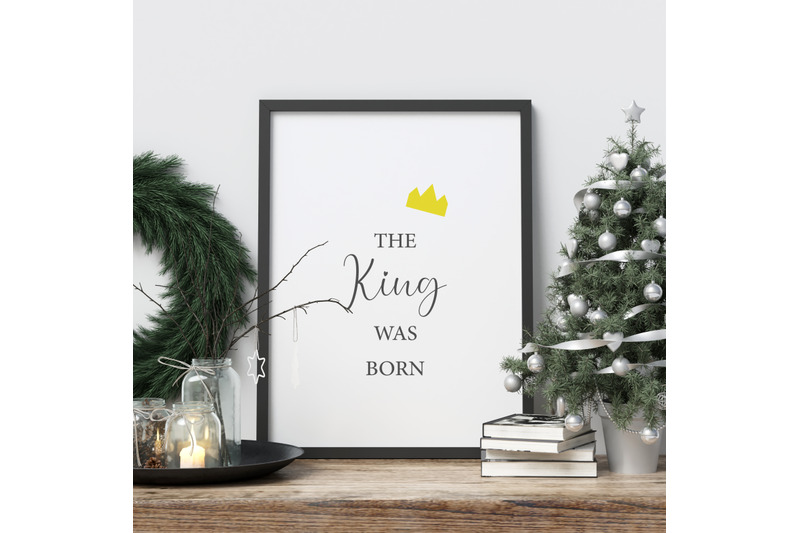 christmas-poster-the-king-was-born-christmas-wall-decor