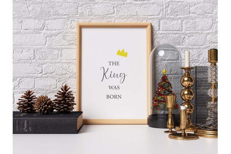christmas-poster-the-king-was-born-christmas-wall-decor
