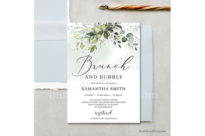 greenery-eucalyptus-foliage-and-faux-brunch-and-bubble-invitation