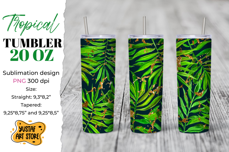 gold-tropical-tumbler-sublimation-template-summer-tumbler-2