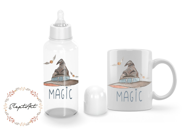 watercolor-magic-hat-sublimation-design-png-wizard-school