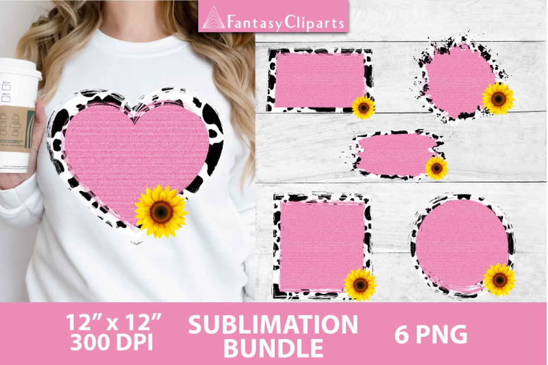 cow-print-sunflowers-pink-denim-sublimation-backsplashes-png