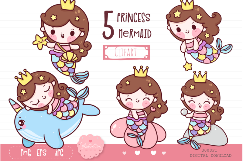 mermaid-princess-kawaii-illustration