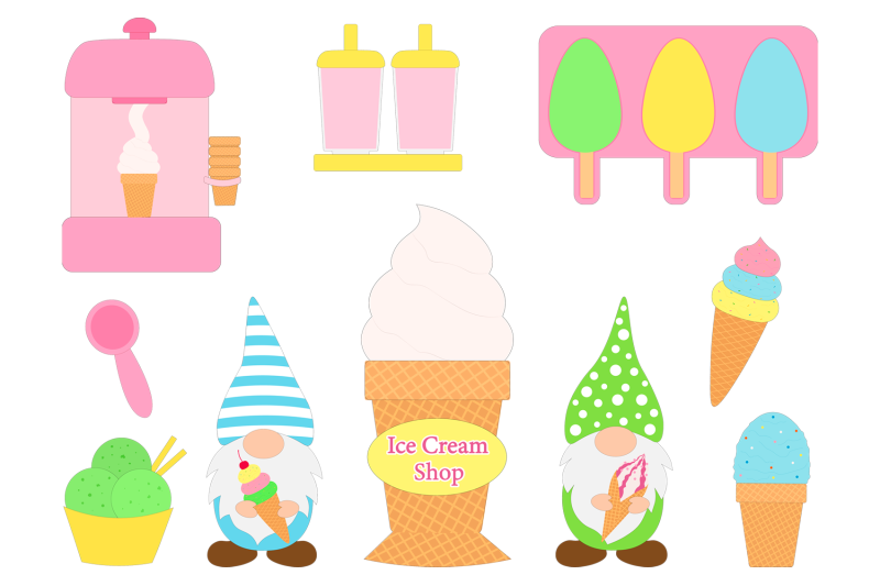 gnomes-ice-cream-clipart-gnomes-ice-cream-shop-sublimation