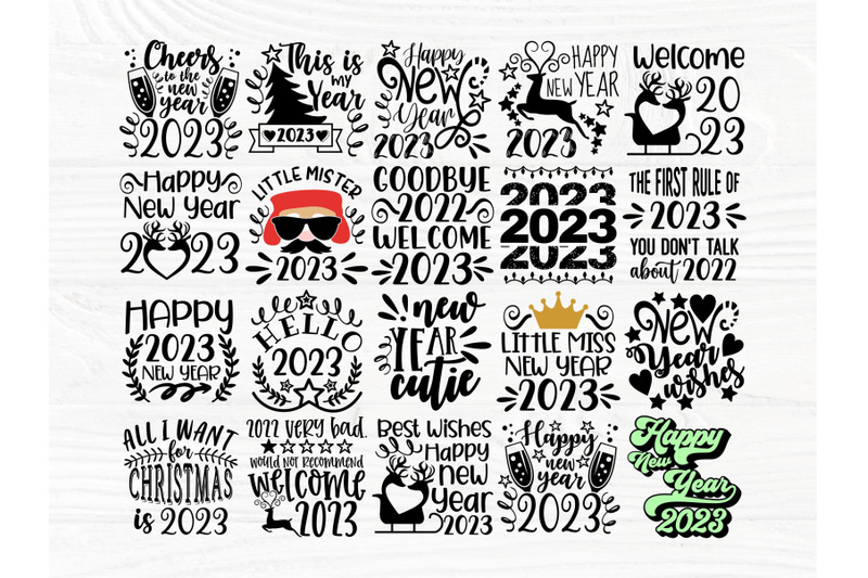Happy New Year SVG Bundle, 2023 SVG Quotes, New Years Svg By ...