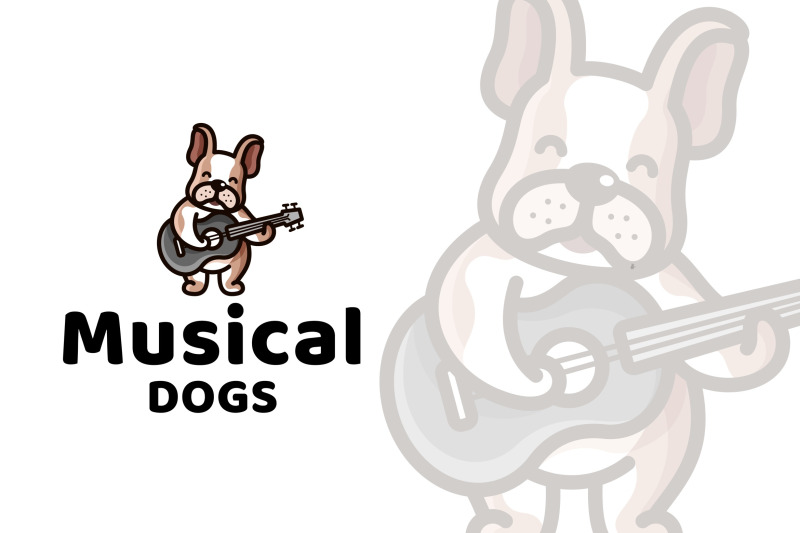 musical-dogs-cute-kids-logo-template