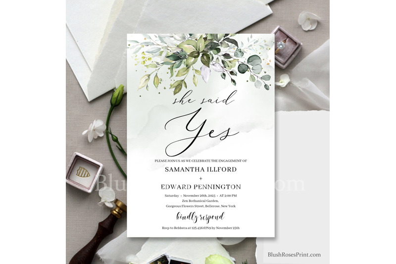 greenery-eucalyptus-foliage-and-faux-elopement-invitation
