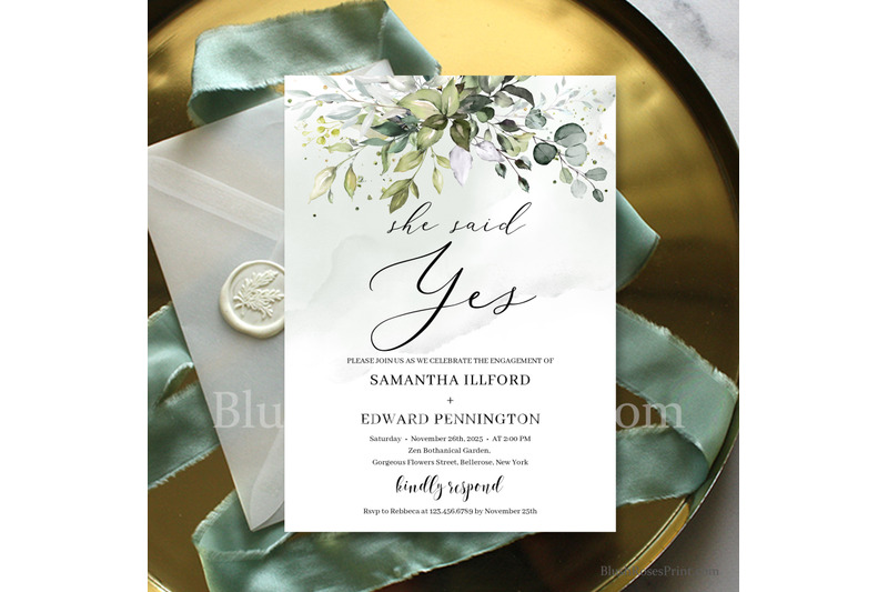 greenery-eucalyptus-foliage-and-faux-elopement-invitation
