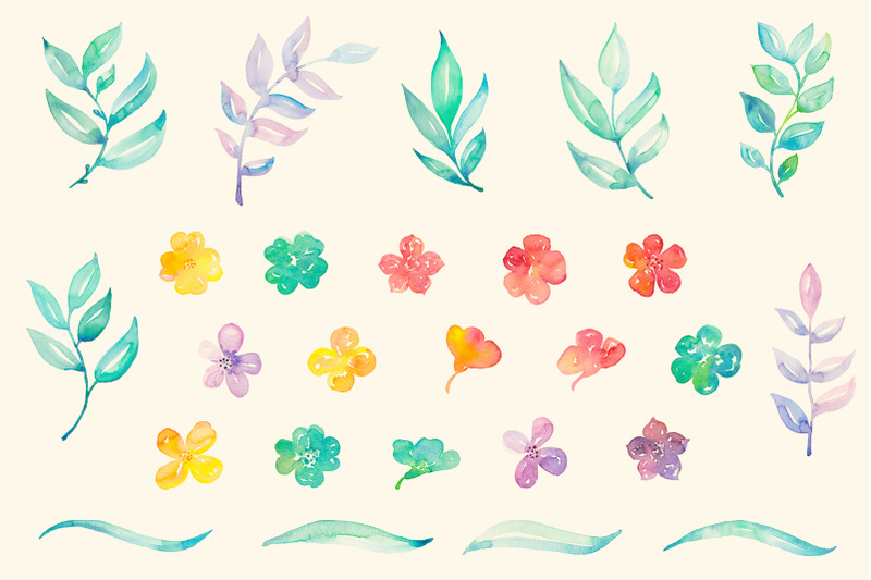 flora-watercolor-set