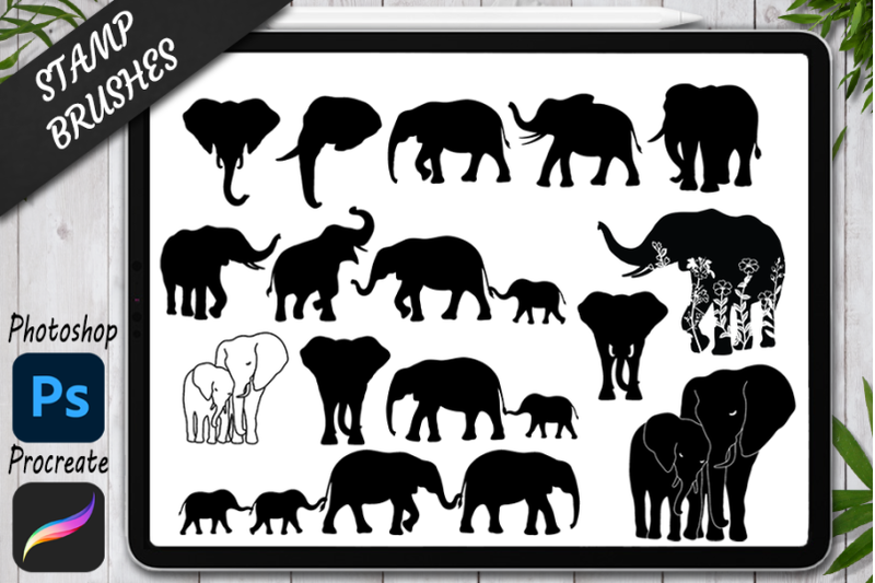 elephants-stamps-brushes-for-procreate-and-photoshop-family-elephants