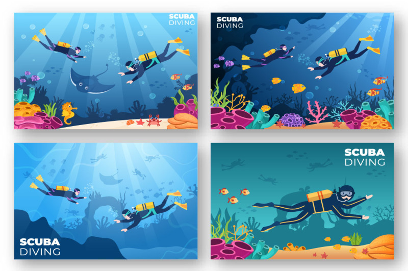 14-snorkeling-and-scuba-diving-cartoon-illustration