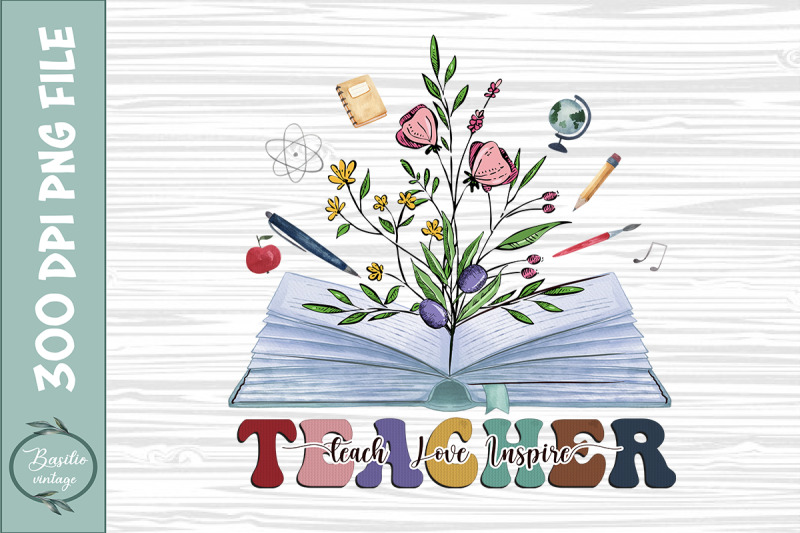 teacher-book-floral-sublimation