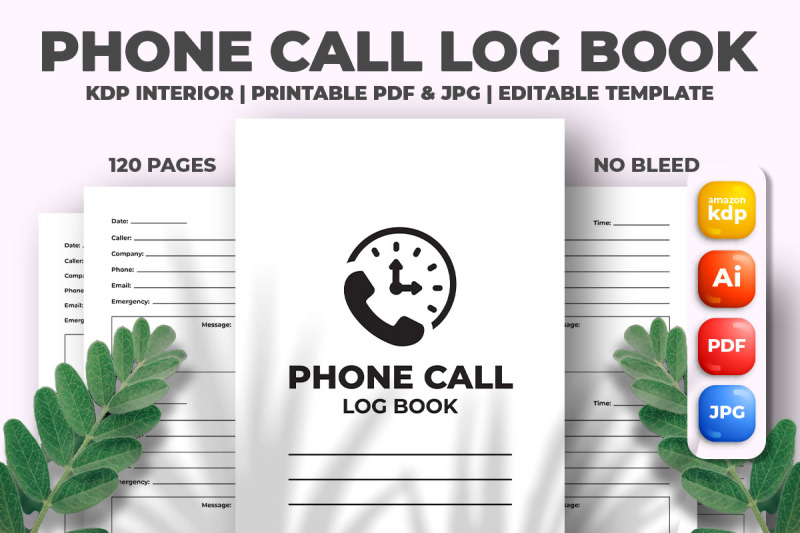 phone-call-log-book-kdp-interior