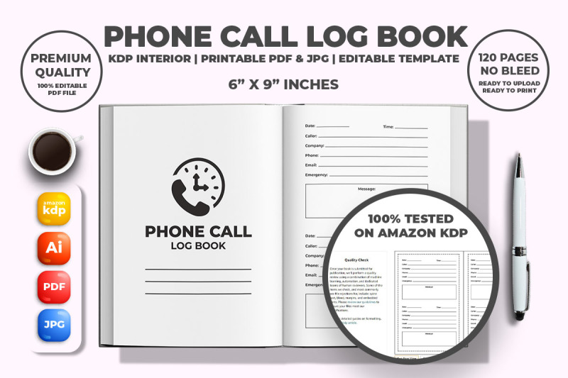 phone-call-log-book-kdp-interior