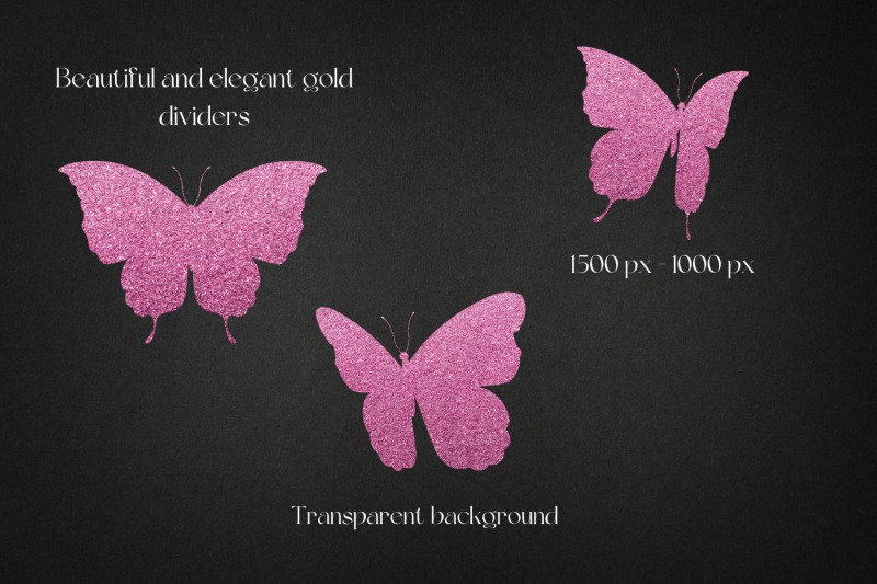 pink-glitter-butterflies-collection
