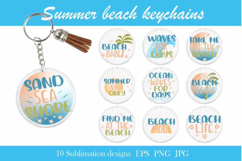 summer-beach-quotes-keychain-sublimation-designs-bundle