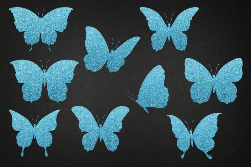 blue-glitter-butterflies-collection