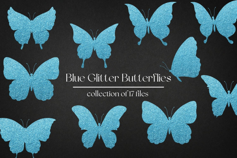 blue-glitter-butterflies-collection