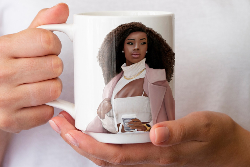 black-woman-clipart-black-girl-with-coffee-african-american
