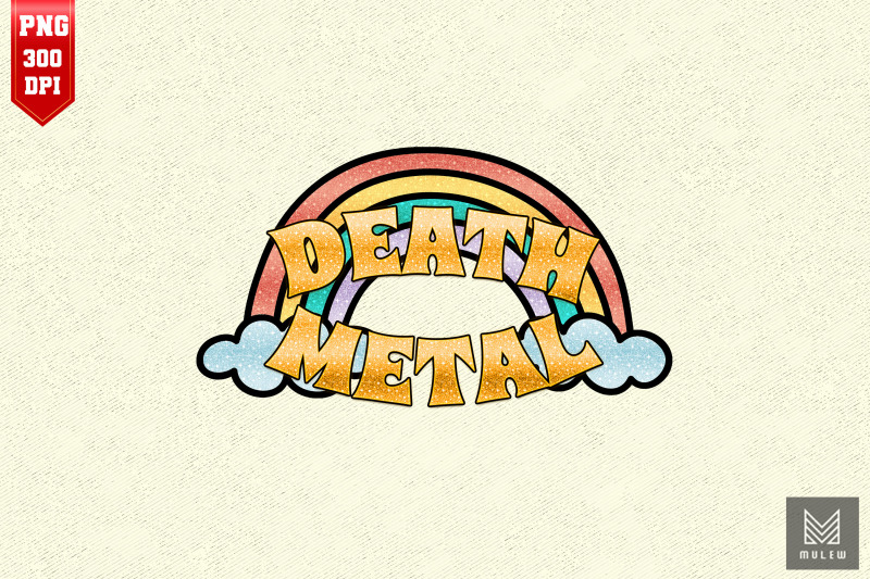 death-metak-rainbow-retro-vintage