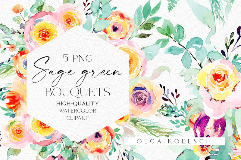 bright-bouquets-clipart-watercolor-summer-floral-borders-png-baby-sh
