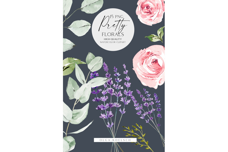 lavender-roses-clipart-watercolor-boho-floral-elements-png-pink-wedd