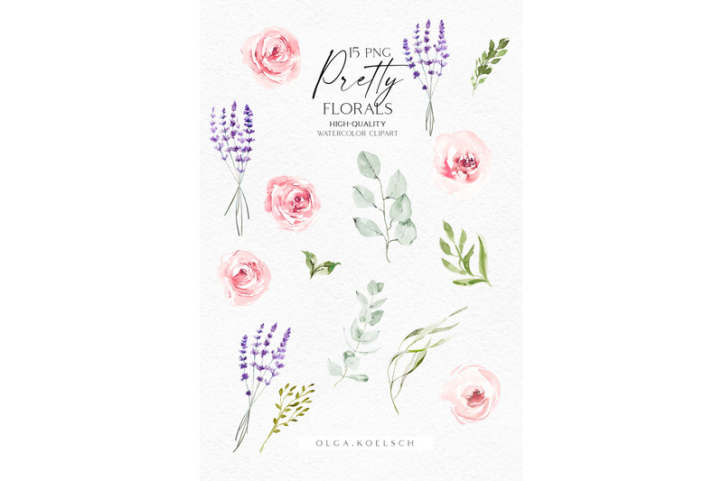 lavender-roses-clipart-watercolor-boho-floral-elements-png-pink-wedd