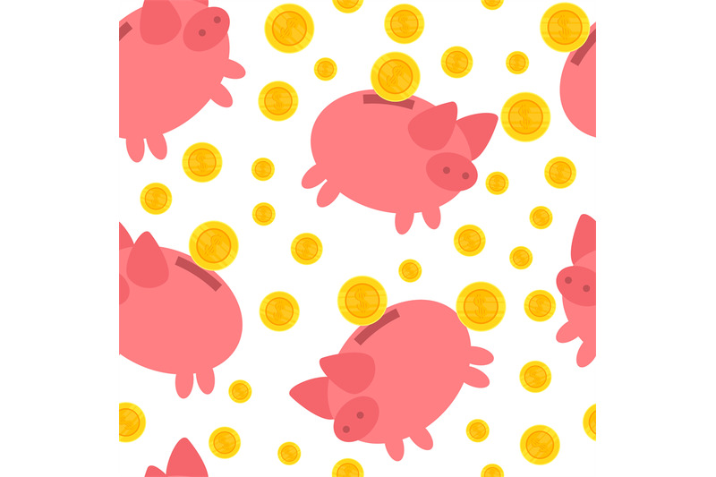 piggy-bank-seamless-pattern-falling-gold-dollar-coins-and-cartoon-pin