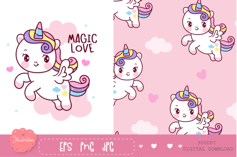 unicorn-pegasus-seamless-pattern-kawaii-cartoon
