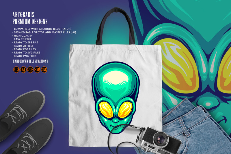 alien-head-cartoon-logo-mascot-illustrations