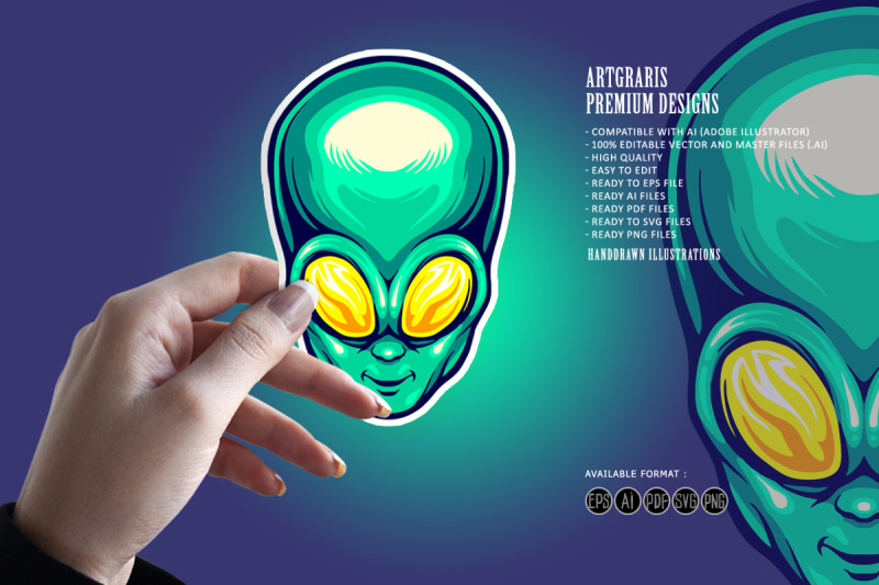 alien-head-cartoon-logo-mascot-illustrations