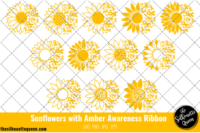 sunflower-appendix-cancer-amber-ribbon-svg