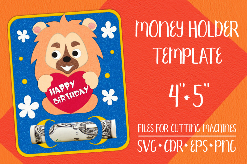 lion-birthday-card-money-holder-template