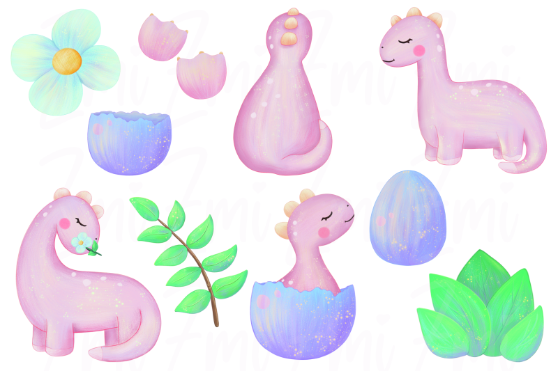 pink-dinosaur-clipart-illustration