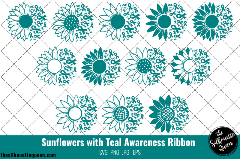 sunflower-ovarian-cancer-teal-ribbon-svg-ovarian-cancer-awareness-svg