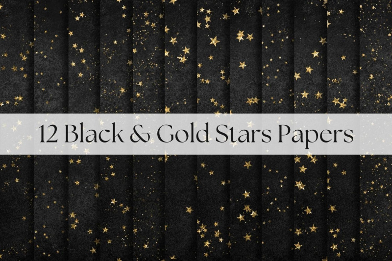 black-papers-with-gold-stars