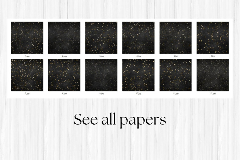 black-papers-with-gold-stars