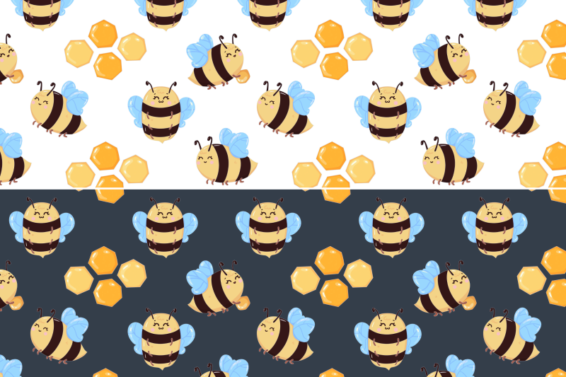 honey-bee-seamless-pattern