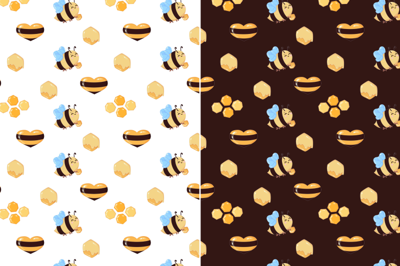 honey-bee-seamless-pattern