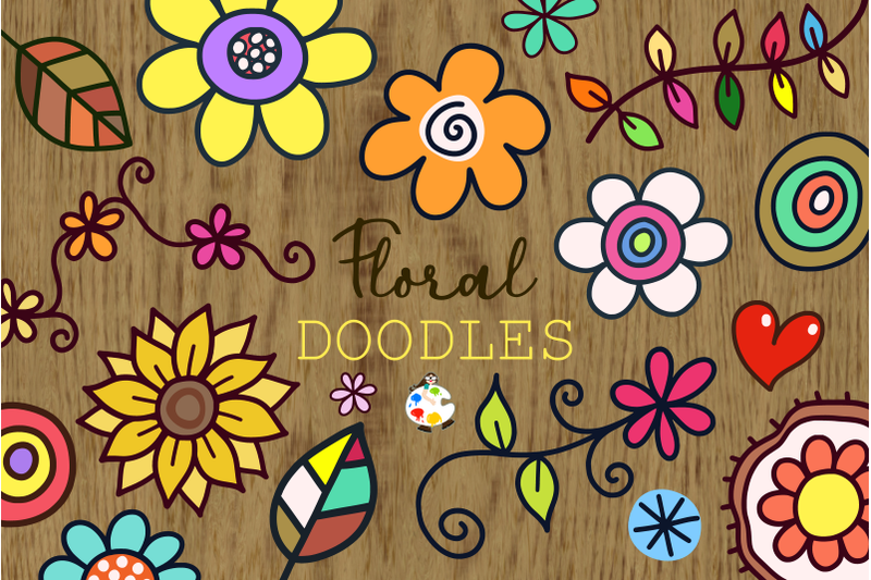 floral-doodles-vector-leaves-and-flowers