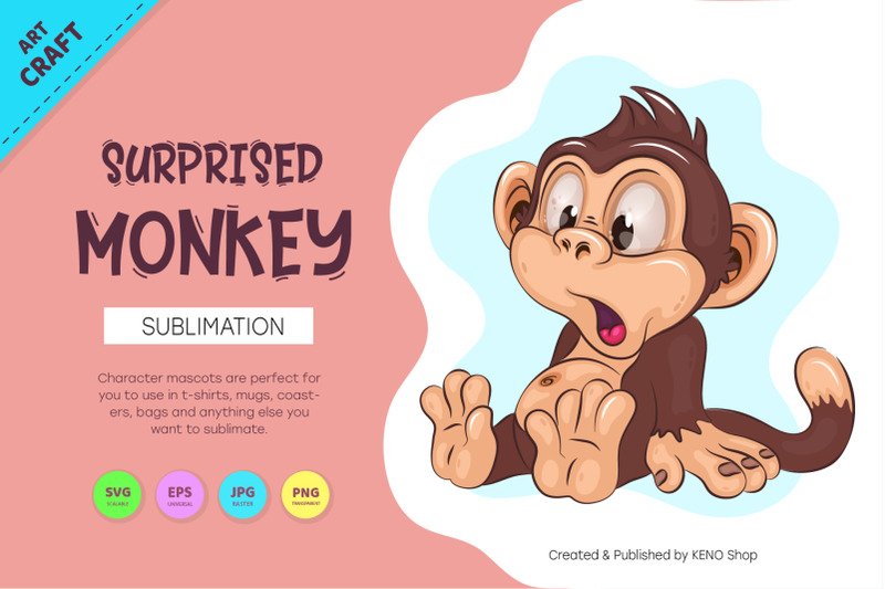 surprised-cartoon-monkey-crafting-sublimation